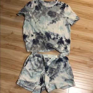 Tie die two piece short tee set